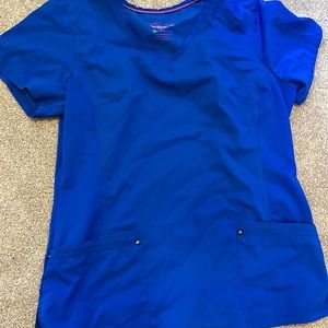 Royal blue scrub top